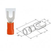 Image of Insulated Spade Terminal, OD:4.0 mm (SVM1-4), RED