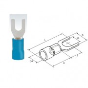 Image of Insulated Spade Terminal, OD:4.0 mm (SVM2-4), BLUE