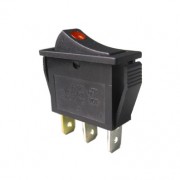 Image of Illuminated Rocker Switch 28x11 mm, 3P ON-OFF, 35A/12VDC, RED DOT