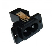 Image of Power AC Connector, 2P male, panel type, (IEC60320 C8) switched