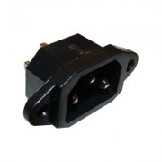 Image of Power AC Connector, 3P male, panel type (IEC60320 C14)