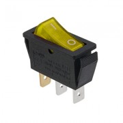 Image of Illuminated Rocker Switch 28x11 mm, 3P ON-OFF, 15A/250VAC, YELLOW