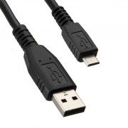 Изображение за Кабел USB A мъжки, micro 5P мъжки, 0.8 м, ЧЕРЕН