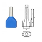 Image of Cable End Terminal 2x0.75x8 mm (TE-7508), BLUE