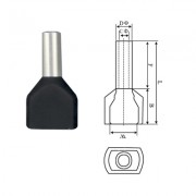 Image of Cable End Terminal 2x1.50x8 mm (TE-1508), BLACK