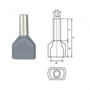 Image of Cable End Terminal 2x2.50x10 mm (TE-2510), GREY