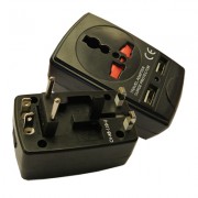 Image of Power Socket Travel Adapter 250V, 10A, US, EU, UK, AU, 2x USB 2.1A, 5VDC