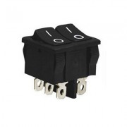 Image of Rocker Switch Double 19x22 mm, 6P, 2x ON-ON, 6A/250VAC