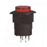 Image of Illuminated Push Button Switch M16, OFF-(ON), SPST, 3A/250V, LED RED