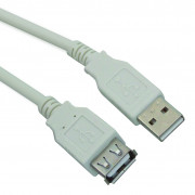 Изображение за Кабел USB 2.0A мъжки, USB 2.0A женски, 0.60 м, БЯЛ