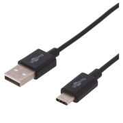 Image of USB Cable 2.0A male, USB 2.0C male, 1 m, BLACK