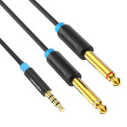 Image of Cable 3.5 mm male 3P/2x 6.3 mm male 2P (OD:4 mm) Cu METAL, 3 m