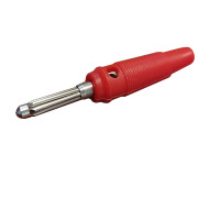 Image of Banana PLUG 4 mm, male, cable type, hole, RED