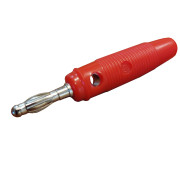 Image of Banana PLUG 4 mm, male, cable type, hole, 10A, RED