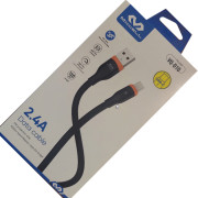 Image of USB Cable A male, USB C мъжки VQ-D10, 2.4A, 1.20 m,  BLACK