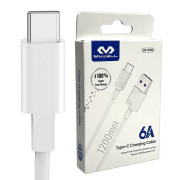 Изображение за Кабел USB A мъжки, USB C мъжки VQ-D150, 6.0A, 1.20 м, БЯЛ