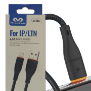 Изображение за Кабел USB A мъжки, Apple Lightning VQ-D06, 2.4A, 1 м, ЧЕРЕН