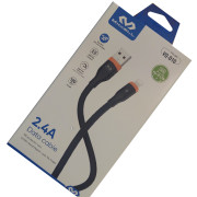 Изображение за Кабел USB A мъжки, Apple Lightning VQ-D10, 2.4A, 1.20 м, ЧЕРЕН