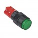 Illuminated Push Button Switch M16, OD:18 mm, 2DPDT, 2x OFF-(ON), 5A/250V, 2A/24V, 250V GRN