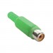 RCA female, cable type, PVC, GREEN
