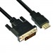 Cable DVI-D (24+1) male, HDMI 19 male, 3 m