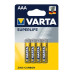 Батерия VARTA SUPERLIFE AAA (R03), 1.5V, цинк-карбон