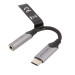 Cable 3.5 mm female 3P, USB C male (OD:3.5 mm) Cu, 0.1 m