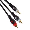 Cable 3.5 mm male, 2x RCA male (2xOD:4 mm) CCS, 5 m