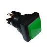 Arcade Game Button Switch M24, 33x33 mm, (ON)-ON, 6A/250VAC, GREEN