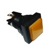 Arcade Game Button Switch M24, 33x33 mm, (ON)-ON, 6A/250VAC, YELLOW