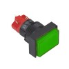 Illuminated Push Button Switch M16, 18x24 mm, 1NO/1NC, 5A/250V, 2A/24V, 12V GRN