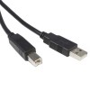 USB Cable 2.0A male, USB 2.0B male, 1.8 m, BLACK