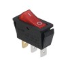 Illuminated Rocker Switch 28x11 mm, 3P ON-OFF, 15A/250VAC, RED
