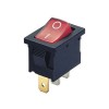 Illuminated Rocker Switch 19x13 mm, 3P ON-OFF, 16A/12VDC, RED