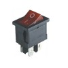 Illuminated Rocker Switch 19x13 mm, 4P 2xON-OFF, 6A/250VAC, RED
