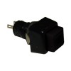 Push Button Switch M10, 15x15 mm, OFF-ON, SPST, Latching, 1A/250VAC, BLACK