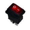 Illuminated Waterproof Rocker Switch 19x13 mm, 4P ON-OFF, 6A/250VAC, RED