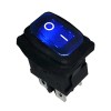Illuminated Waterproof Rocker Switch 19x13 mm, 4P ON-OFF, 6A/250VAC, BLUE