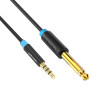 Cable 3.5 mm male, 6.3 mm male STEREO (OD:4 mm) Cu, 1.5 m