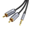 Cable 3.5 mm male/2x RCA male (OD:3.8 mm) Cu METAL, 1.5 m