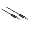 Cable 3.5 mm male, 3.5 mm male 4 pin (OD:2.6 mm), 1 m, BLACK