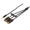 Cable 3.5 mm male, 3 channel, 3x RCA male, BC, 1.5 m