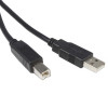 USB Cable 2.0A male, USB 2.0B male, 5 m, BLACK