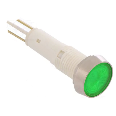Индикаторна лампа М10,12V AC/DC, LED, ЗЕЛЕНА