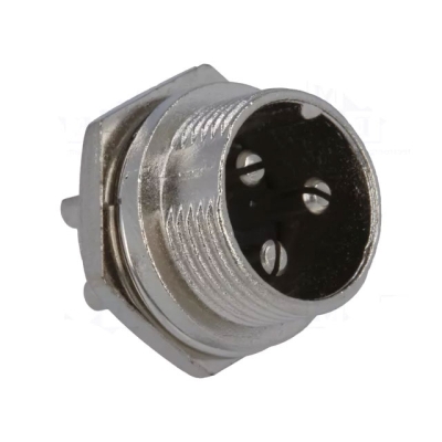 Съединител M16/IP40, 3P мъжки, панелен