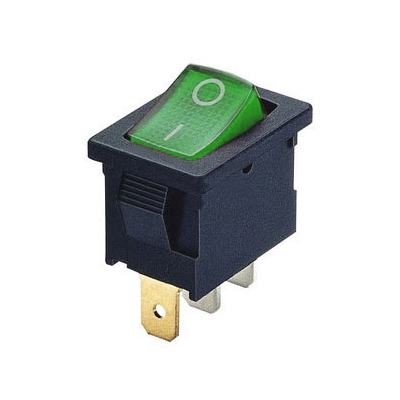 Ключ кобиличен светещ 19х13 мм, 3P ON-OFF, 6A/250VAC, ЗЕЛЕН