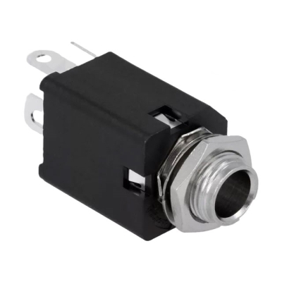 Жак 6.3 мм МОНО женски, панелен, AMPHENOL, PVC, с превключване