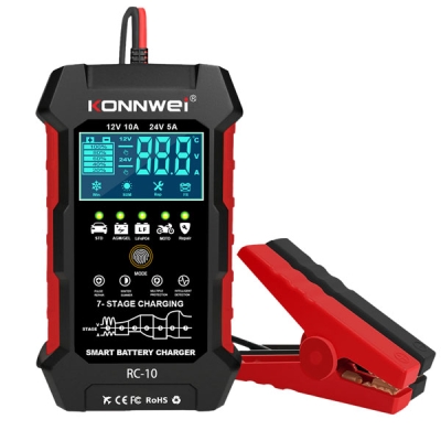 Зарядно за акумулатор с LCD RC-10,12/24V-10A/5A