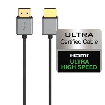 Кабел HDMI v2.1 M-M HAMA 8K, Gold-Plated, 48 Gbps, 1.5m, OFC Copper Slim Cable, Metal Plugs, 205449