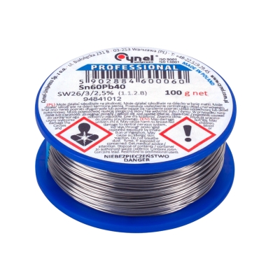 Припой (Тинол) 2.0 мм (100g), Sn60/Pb40 SW26, CYNEL